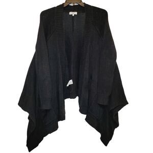 Kaufman Franco black oversized open front waterfall cardigan size L Witchy Goth